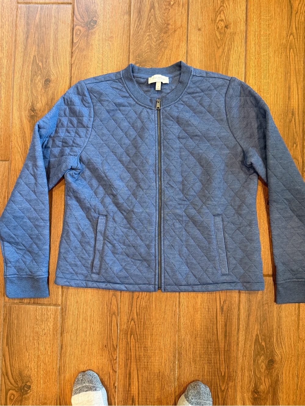 Talbots Quilted Zip-Front Bomber Jacket in Navy / women’s medium